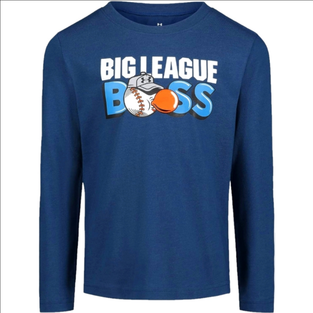 Under Armour Boys Big League Boss Long Sleeve Tee Blue Size 2T